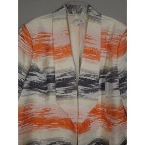 Kasper Blazer Womens 24W Orange Black White Career Business Formal Dinner Jacket